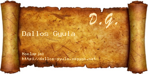 Dallos Gyula névjegykártya